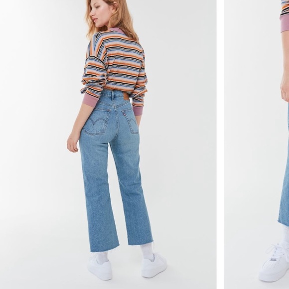 levi's ribcage cropped flare jeans